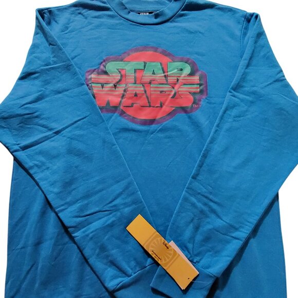DISNEY‎ Men's/ women's Medium Turquoise Star Wars Sweatshirt Crew Neck Pullover - Picture 2 of 8